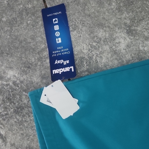 LANDAU Teal Scrub Pants Size XS/S  with Scrub Cap NWT - Picture 3 of 8